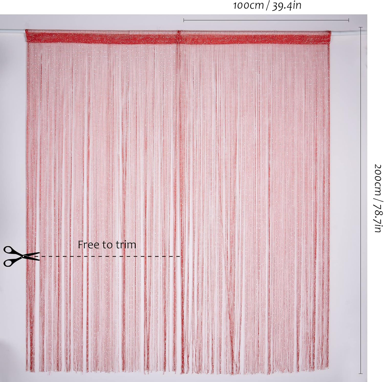 Vagasi 2 Pack Beaded Curtains Red 39x79 Inch