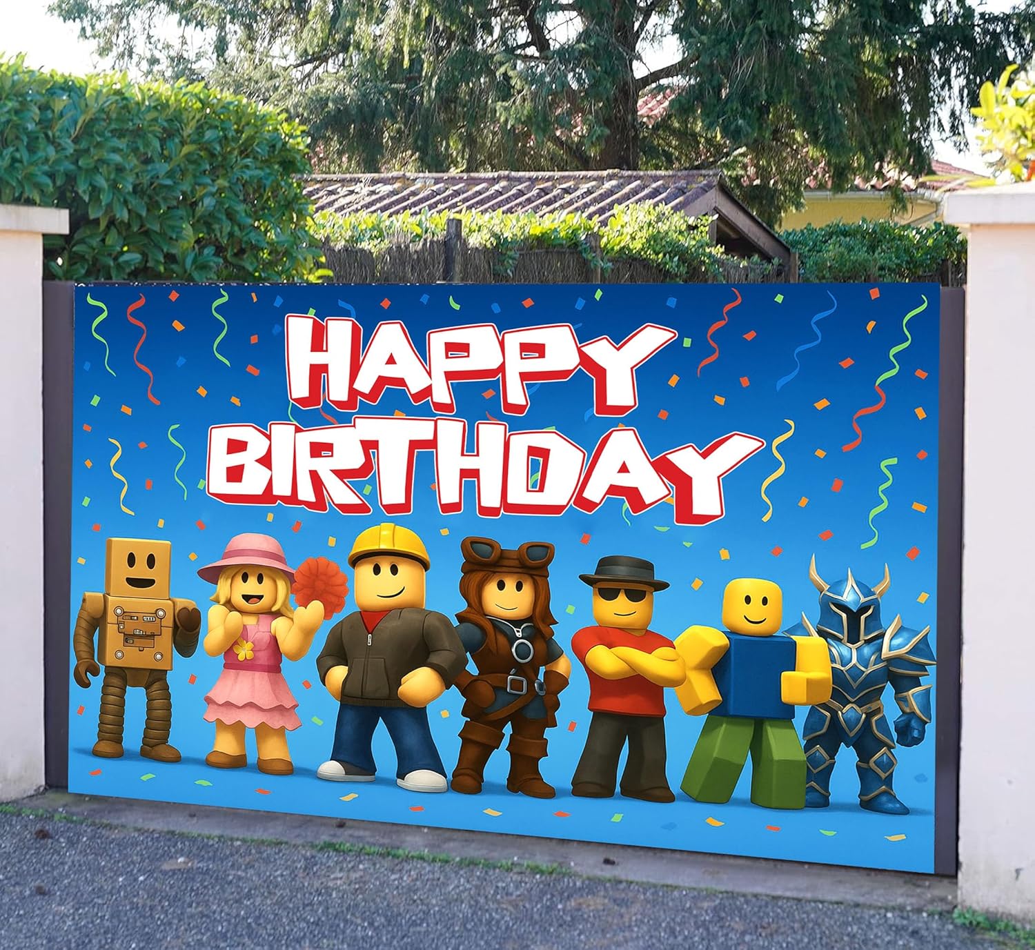 Gaming Birthday Decorations Pixel Backdrop Banner for Boys 6x4ft