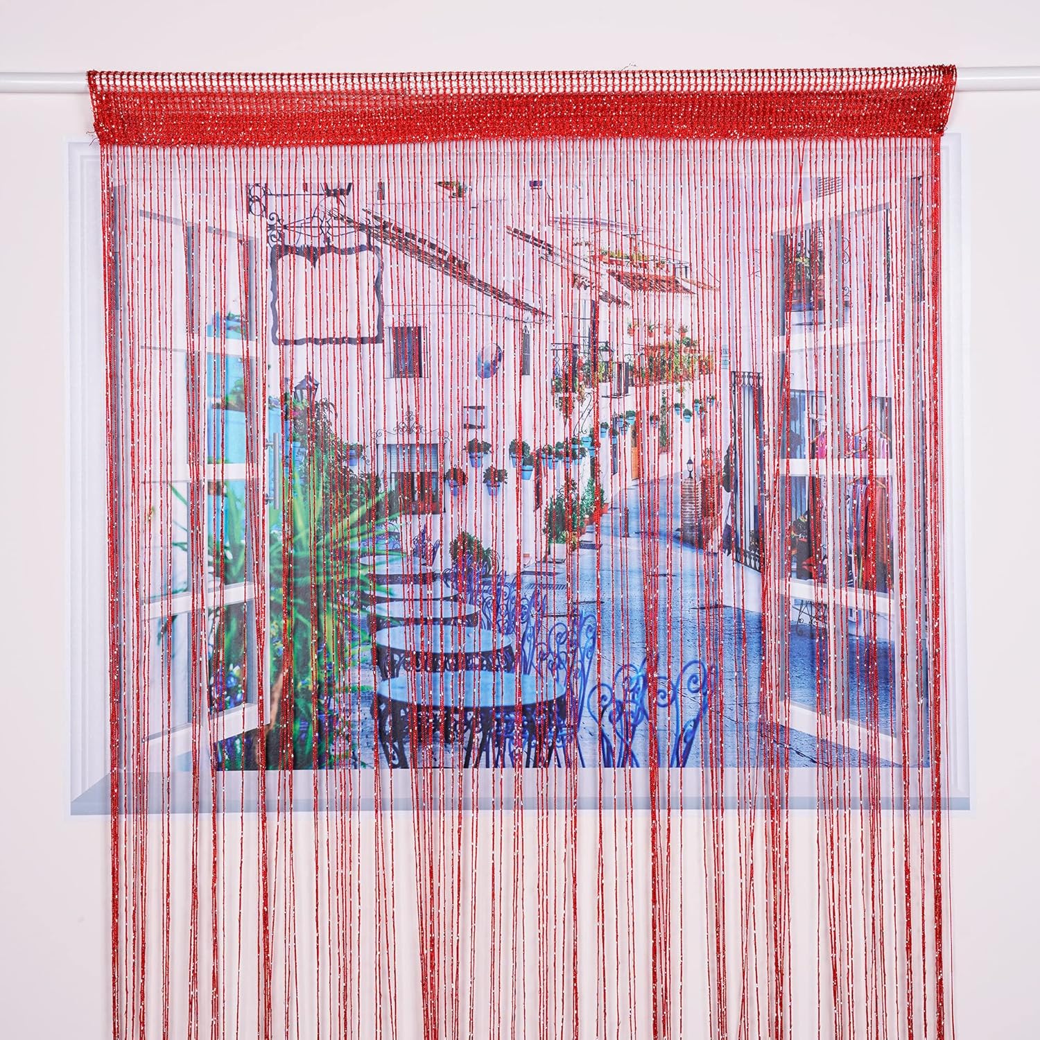 Vagasi 2 Pack Beaded Curtains Red 39x79 Inch