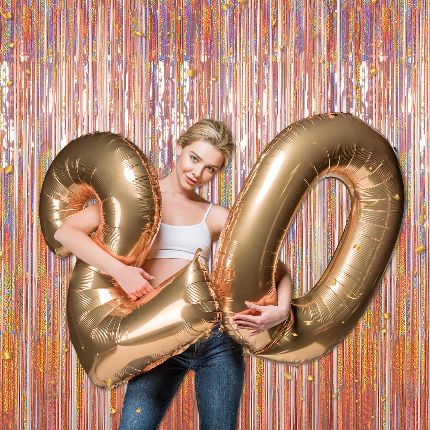 Foil Fringe Curtains 3 Pack for Birthday Party Decorations