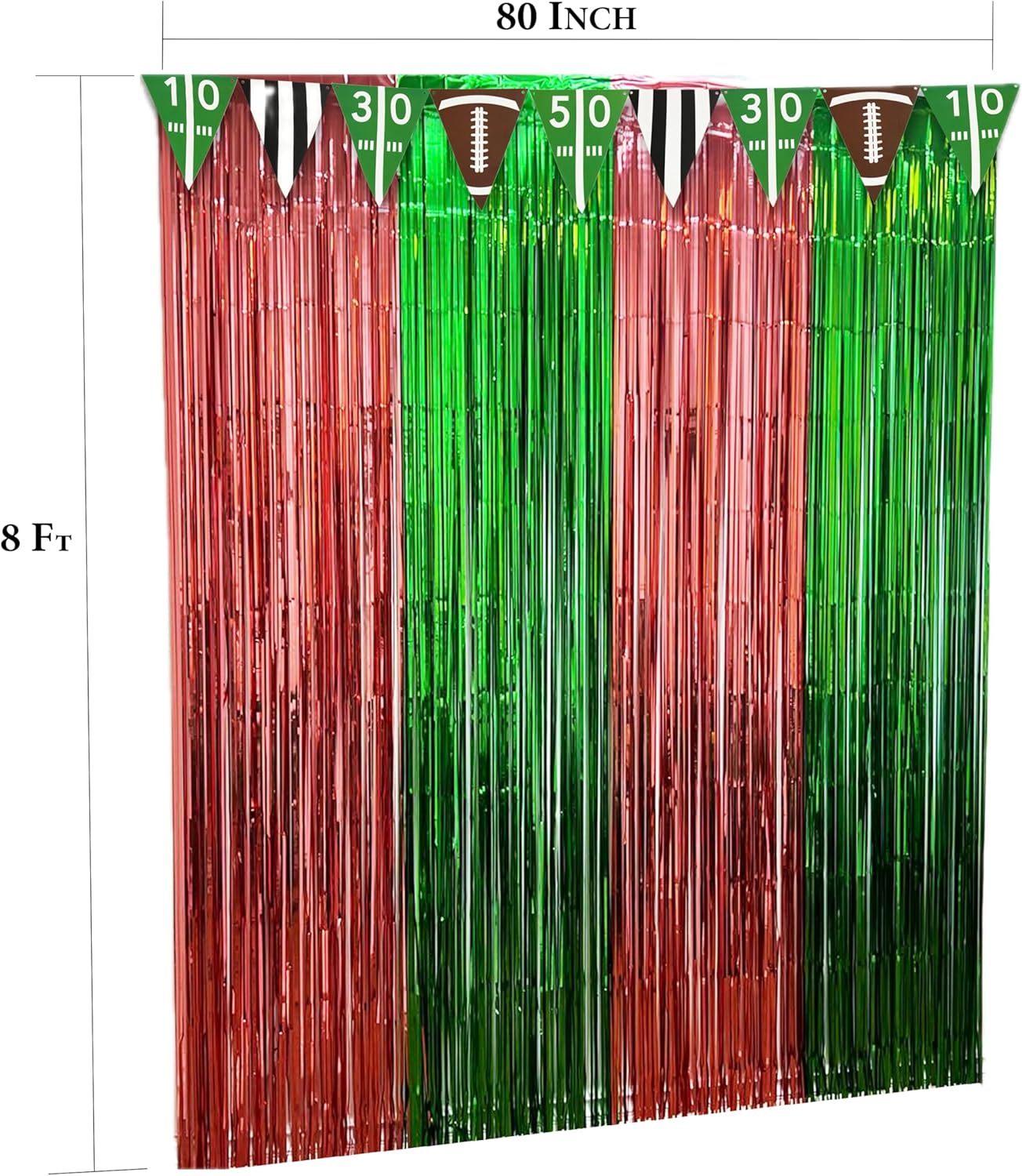 GiftExpress 3 Pk Football Fringe Curtain Decor