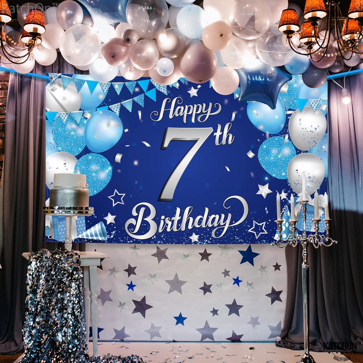 KatchOn XtraLarge Happy 7th Birthday Banner 72x44 Inch