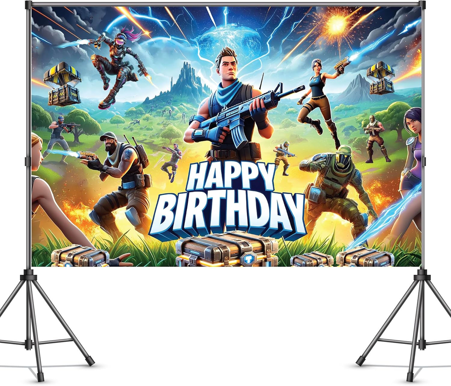 IndoTribe Gaming Birthday Backdrop 6x4ft Decorations