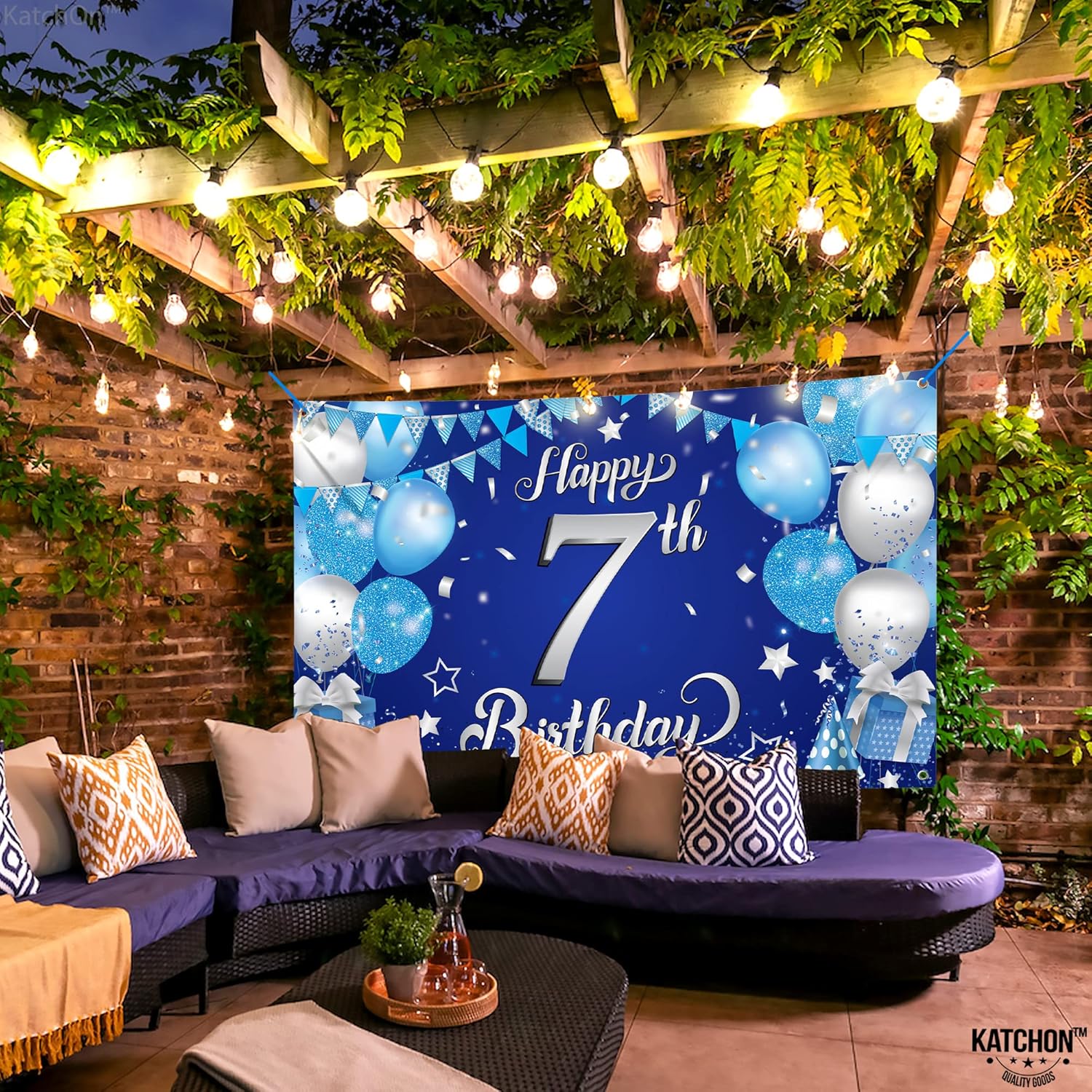 KatchOn XtraLarge Happy 7th Birthday Banner 72x44 Inch