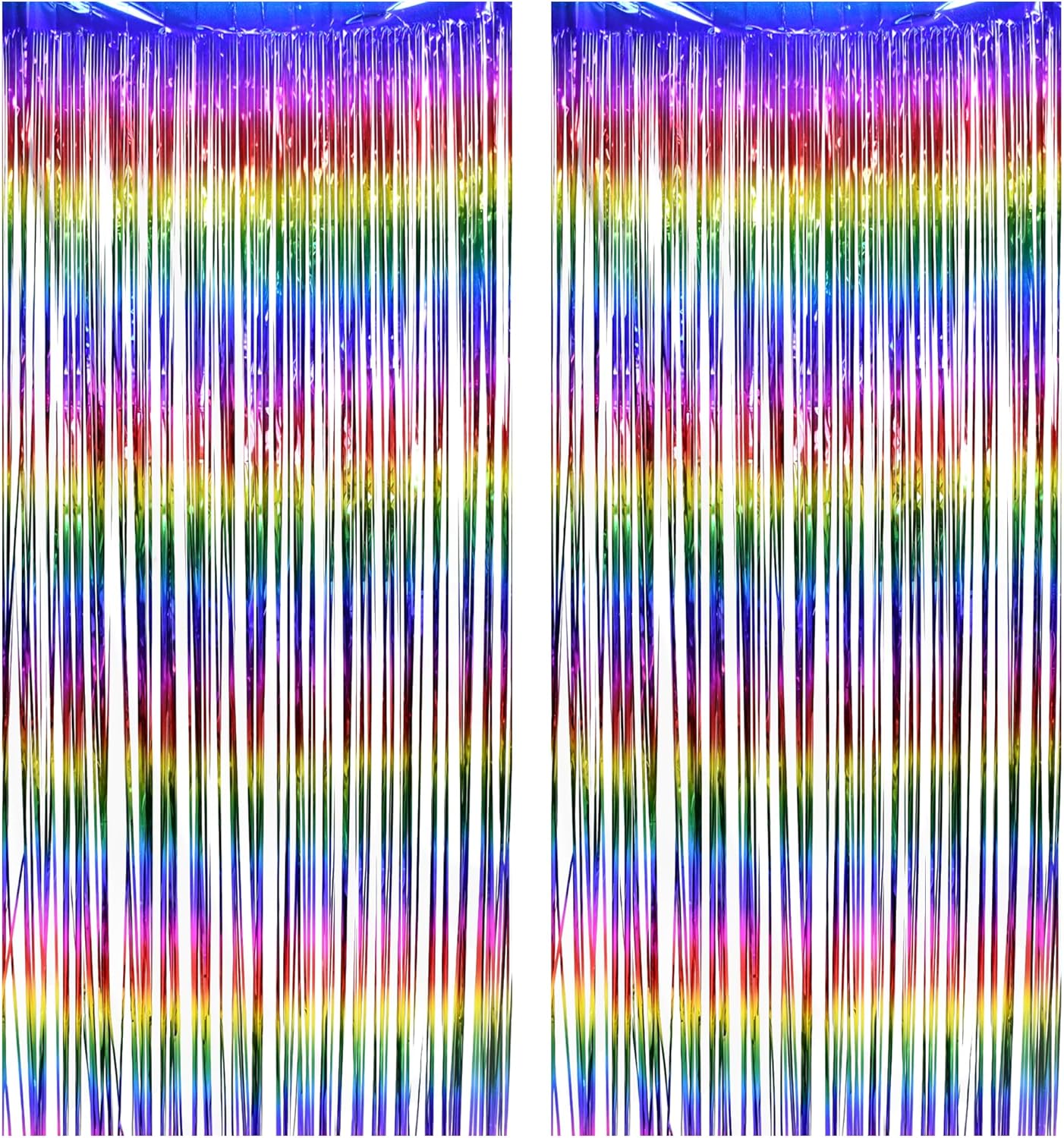 BRAVESHINE Fringe Backdrop Tinsel Foil Curtains - 2 Pack