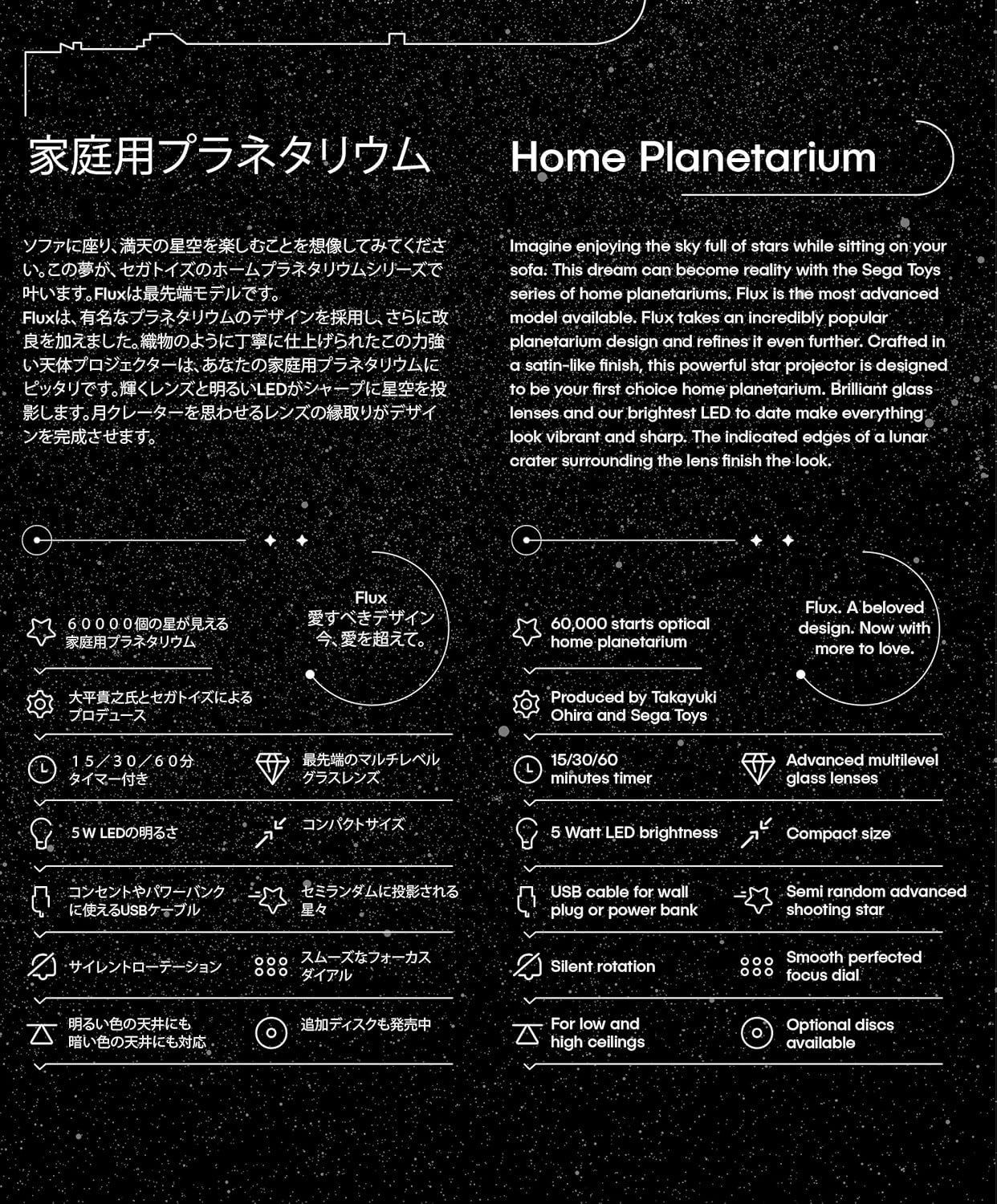 Homestar Flux Satin Black Planetarium Star Projector