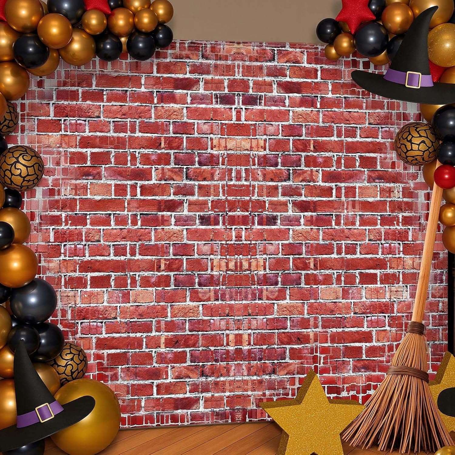 3 Pack Brick Wall Tinsel Foil Fringe Curtains for Party Backdrops