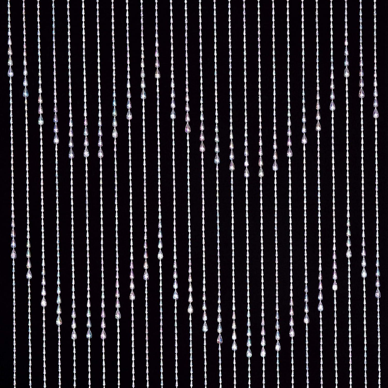 FlavorThings 3FTx 9FT Iridescent Raindrop Beaded Curtain Door Divider