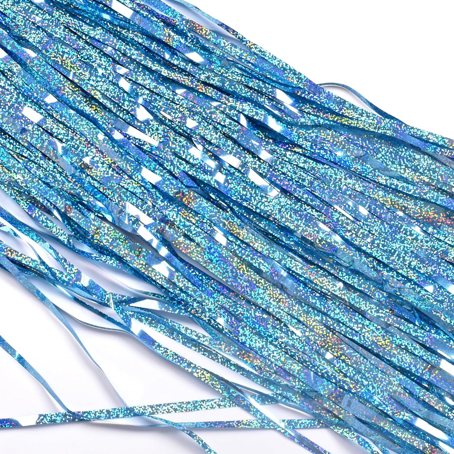 Braveshine Light Blue Tinsel Foil Curtains 2Pcs