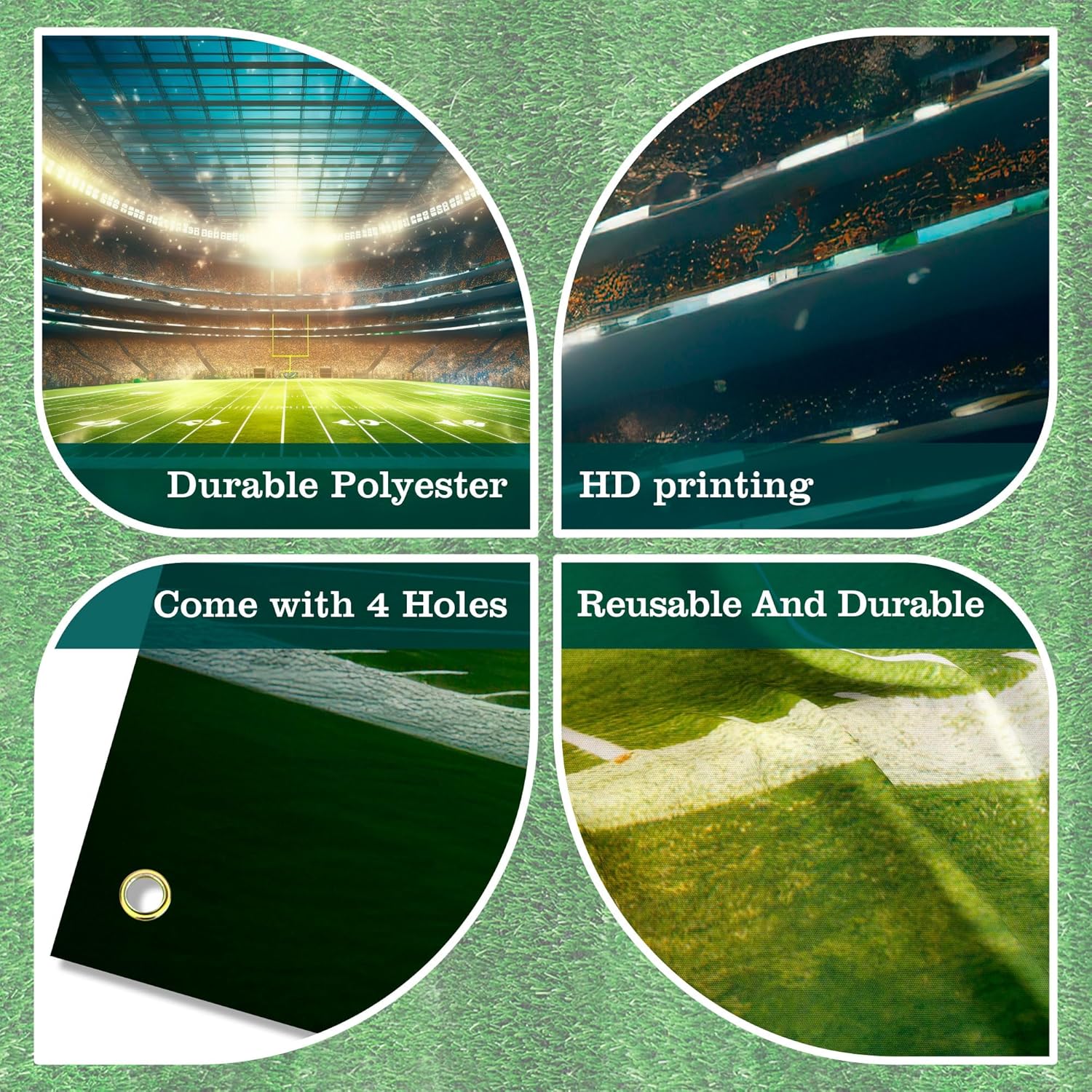 BECKTEN Football Field Photography Background 72x43in